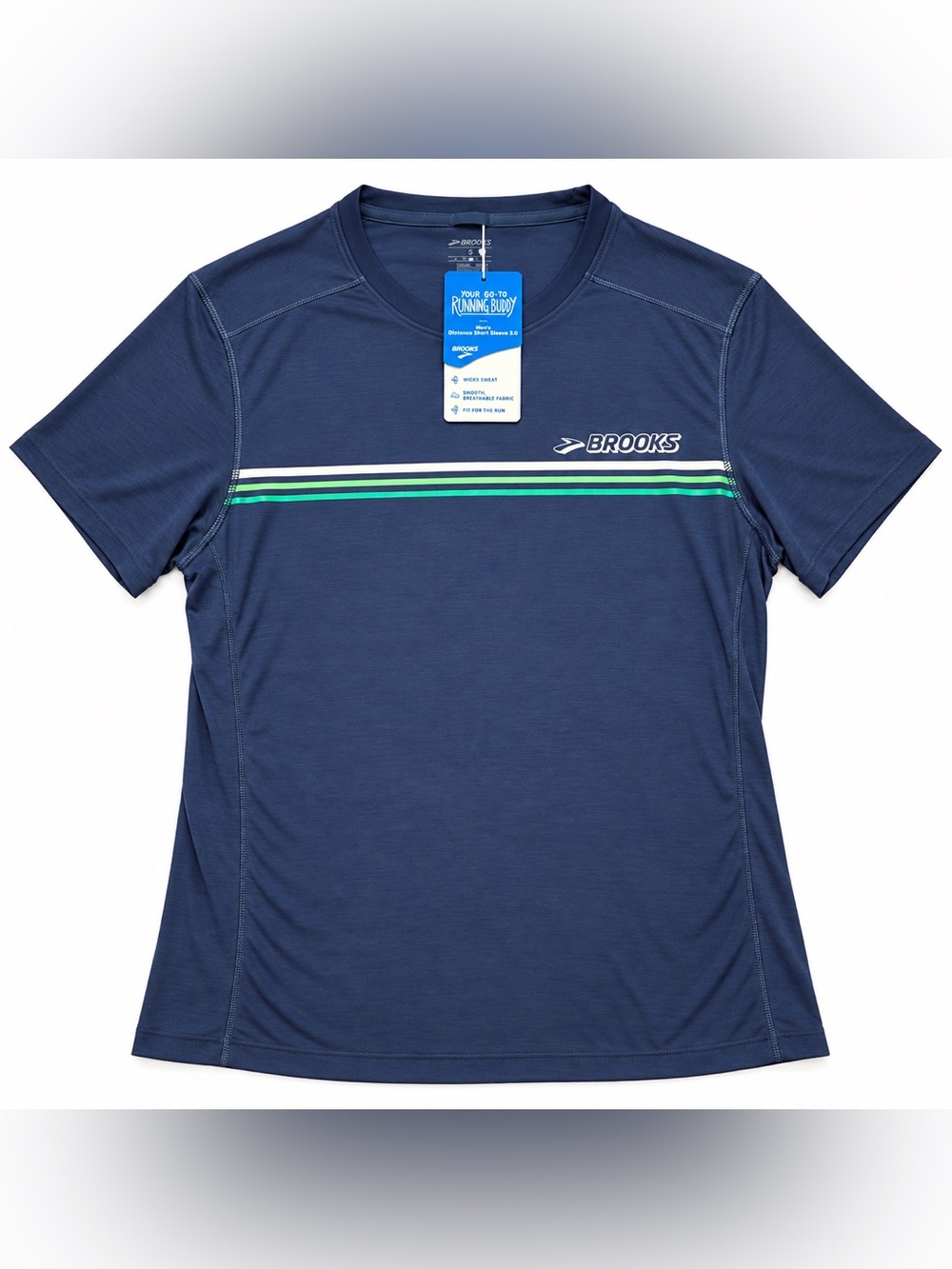 NWT BROOKS Distance Short Sleeve 3.0 Running Tee Men’s Blue Slate - S